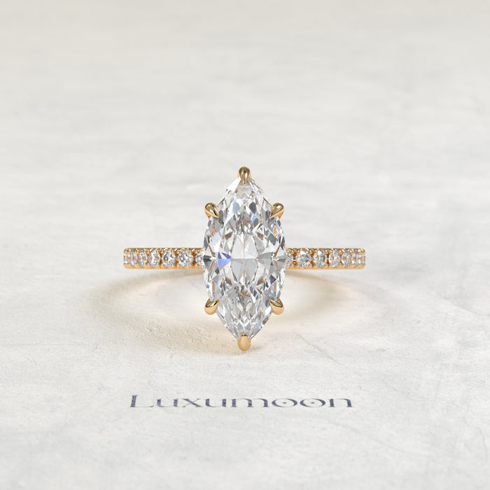 The Velor – 2 CT Marquise Diamond Pavé Engagement Ring