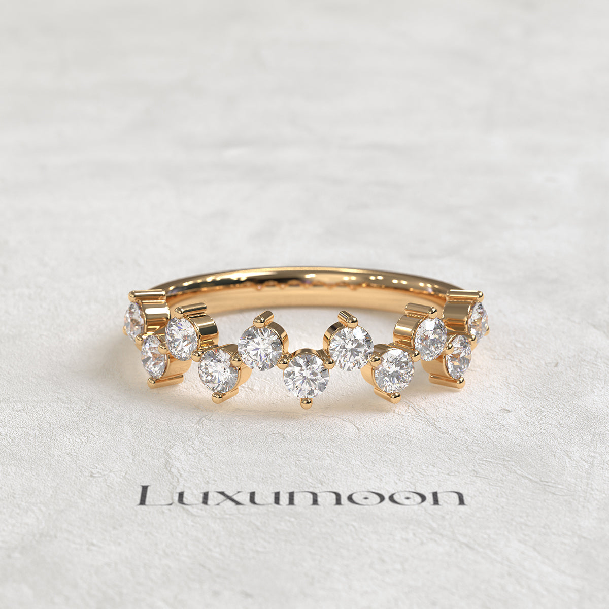 The Nyxara – Up and Down Round Diamond Band