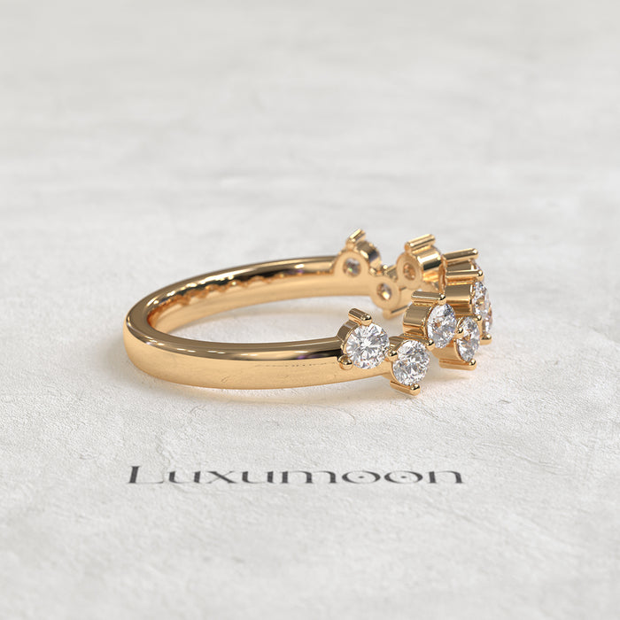 The Nyxara – Up and Down Round Diamond Band