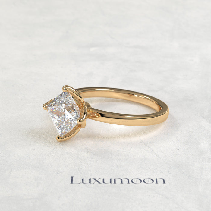 The Neris – 2 CT Princess Flower Petal Prong Engagement Ring