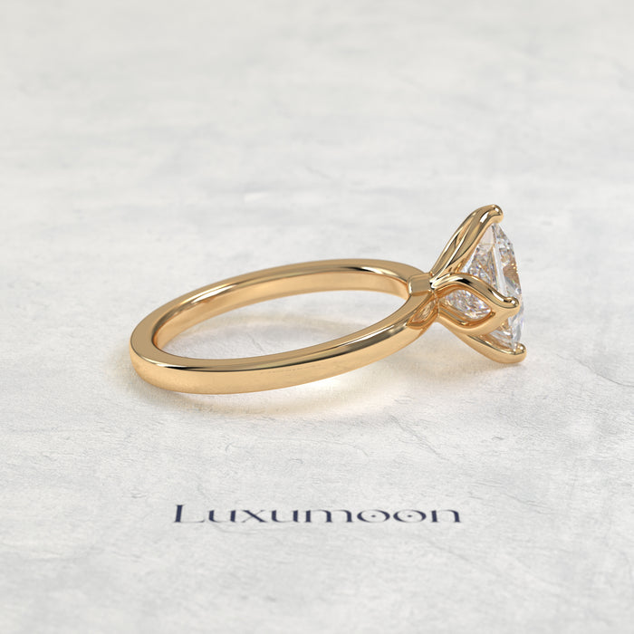 The Neris – 2 CT Princess Flower Petal Prong Engagement Ring