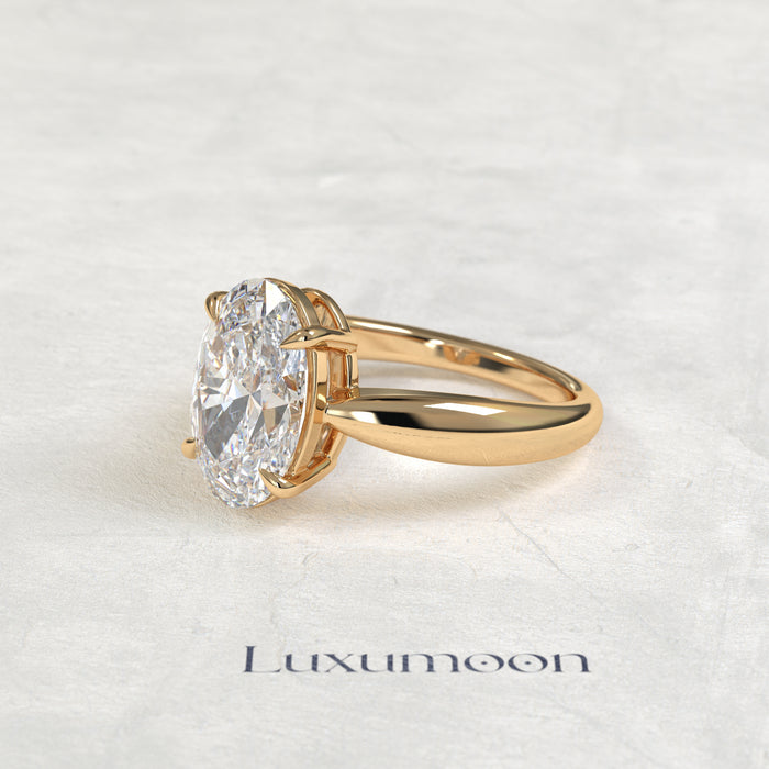 The Velin – Oval Diamond Reverse Tapered Band Engagement Ring