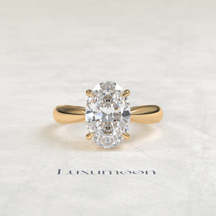 The Velin – Oval Diamond Reverse Tapered Band Engagement Ring