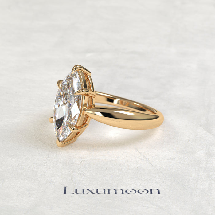 The Mirel – Marquise Diamond Reverse Tapered Band Engagement Ring