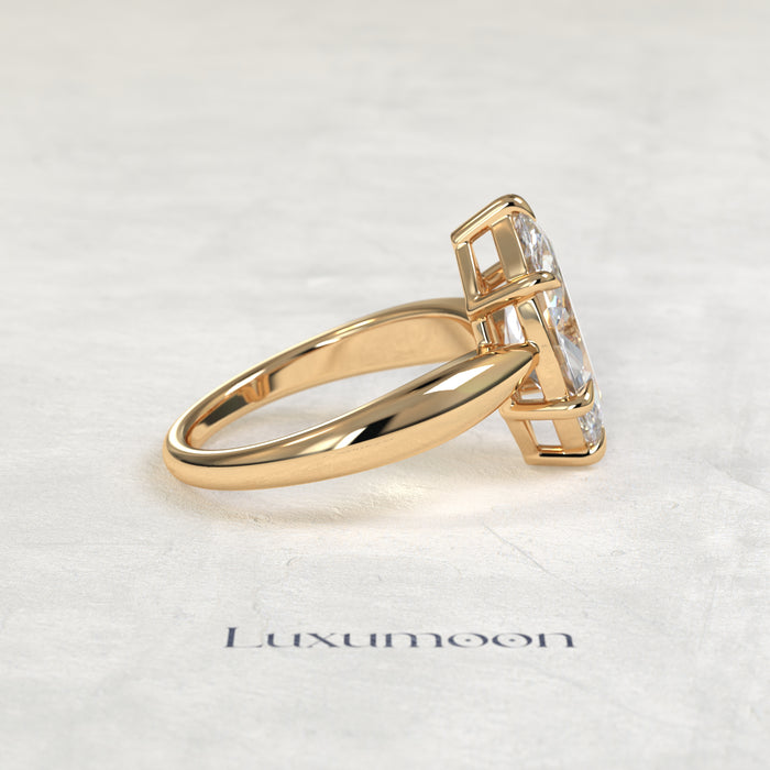 The Mirel – Marquise Diamond Reverse Tapered Band Engagement Ring