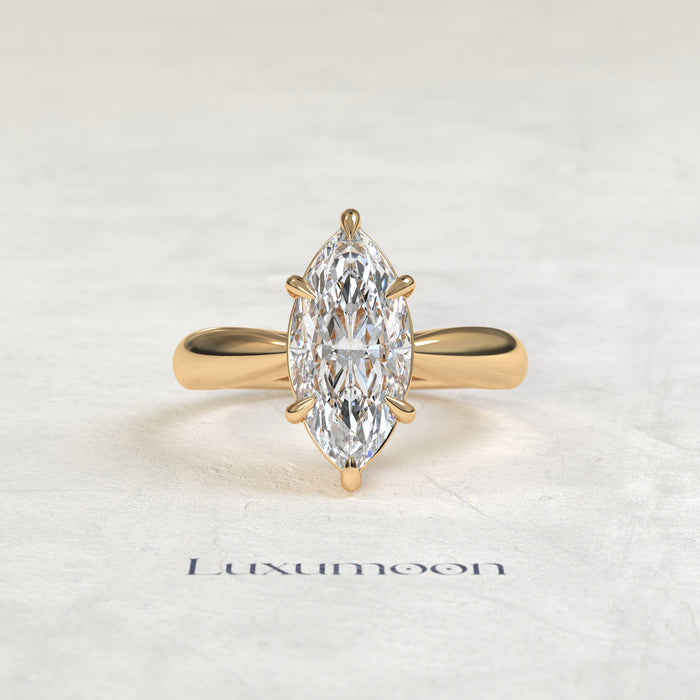 The Mirel – Marquise Diamond Reverse Tapered Band Engagement Ring