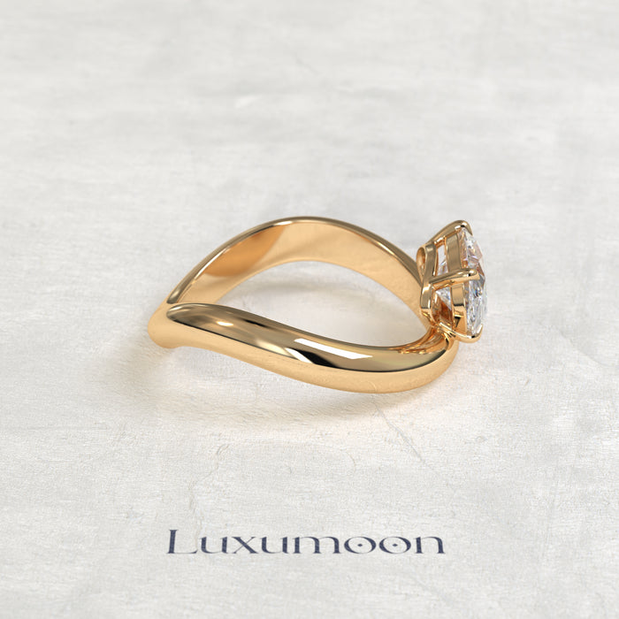 The Rynel – 2 CT Oval Slept On Ocean Wave Engagement Ring