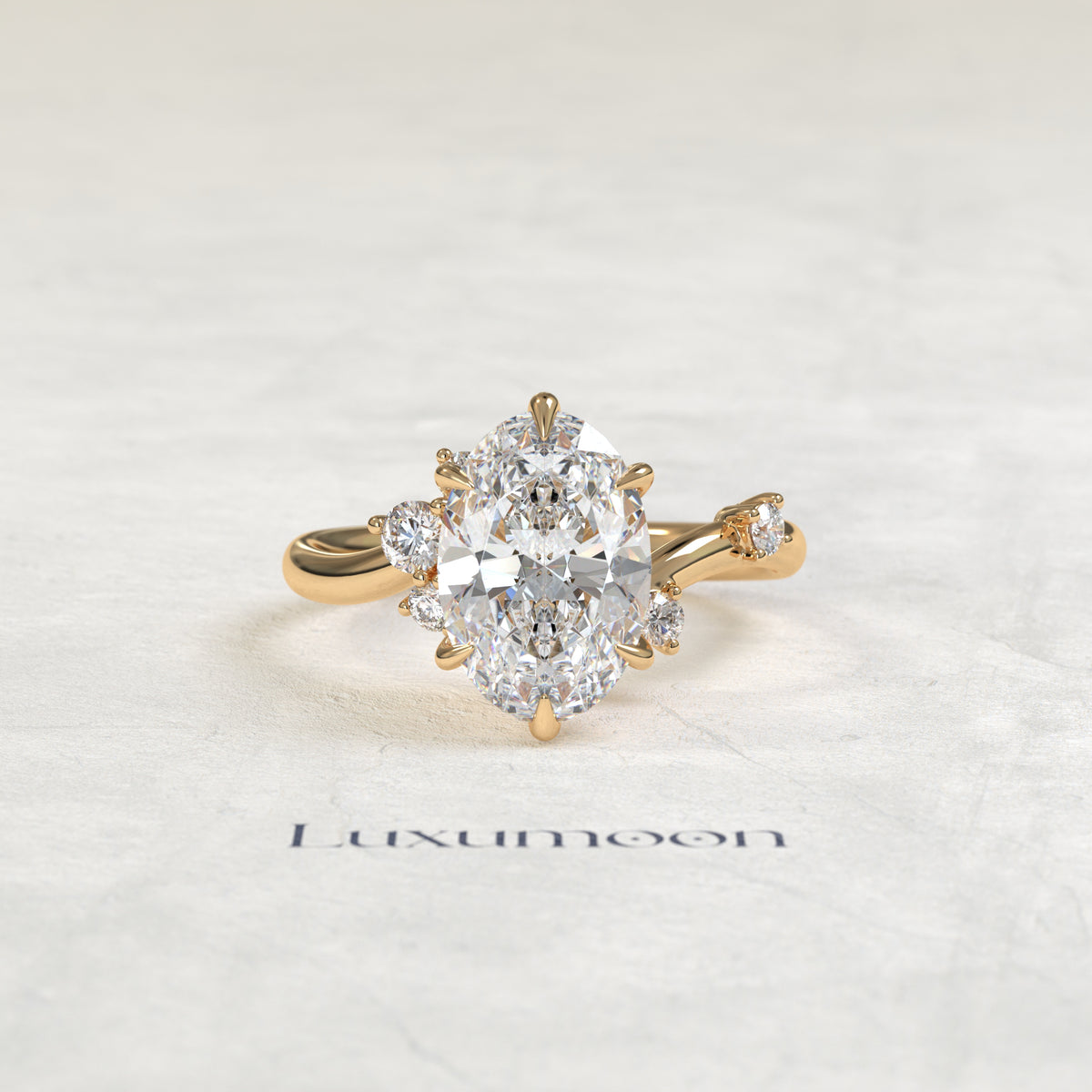 Bague de fiançailles Eira – Jardin de diamants ovales multiples