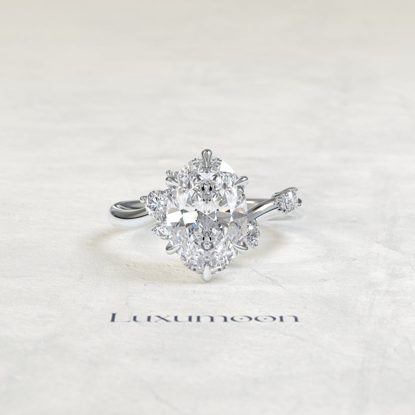 Bague de fiançailles Eira – Jardin de diamants ovales multiples