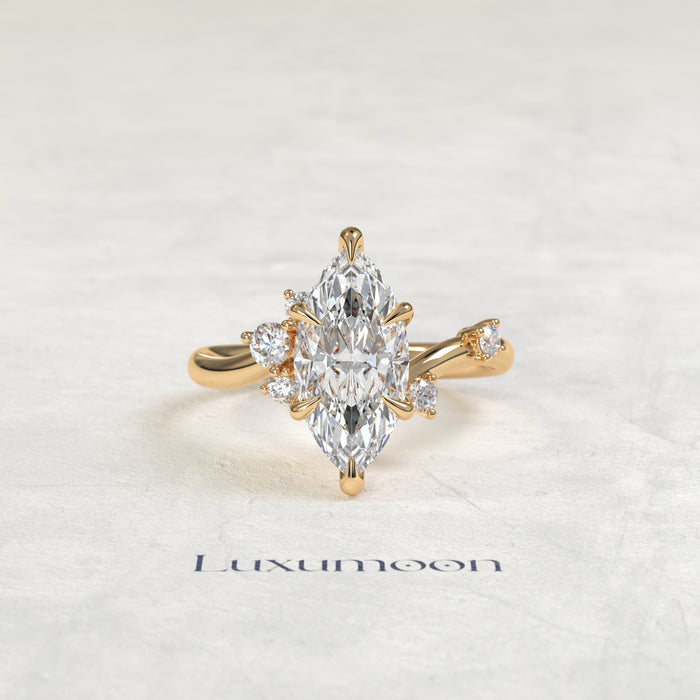 The Neris – Graden Of Marquise Multi Diamond Engagement Ring