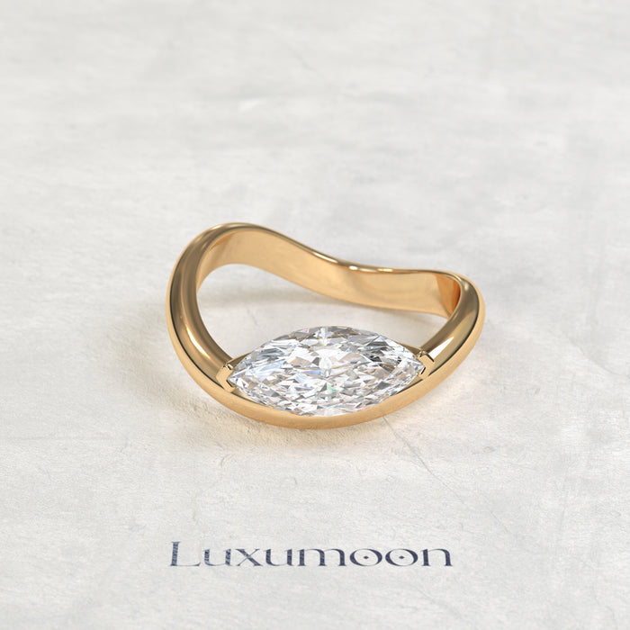 The Vexa – 2 CT Marquise Slept On Ocean Wave Engagement Ring