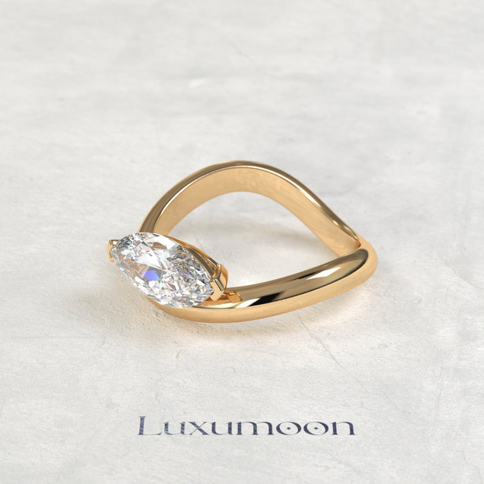 The Vexa – 2 CT Marquise Slept On Ocean Wave Engagement Ring