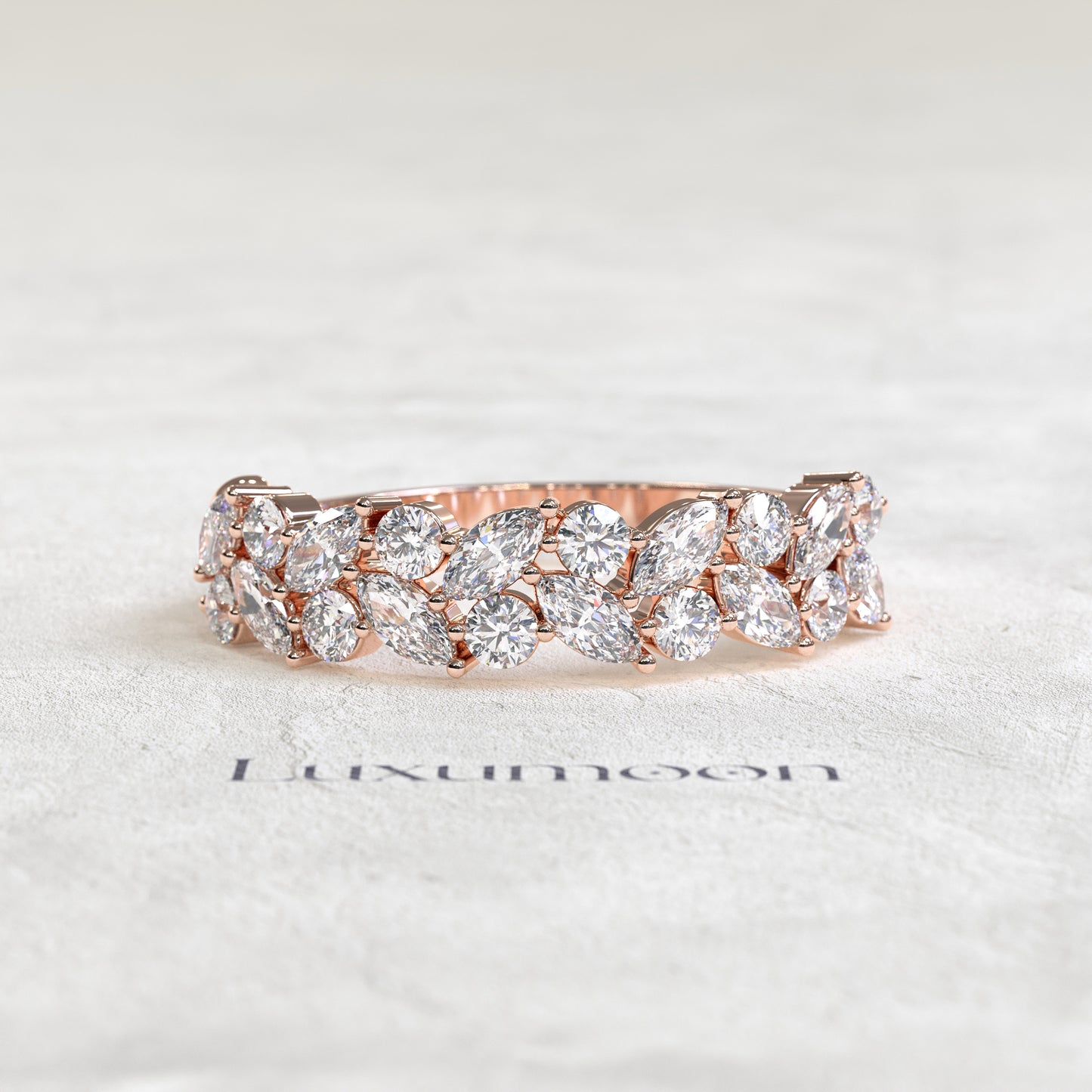 The Rosavyn – Top Bottom Marquise & Round Diamond Band