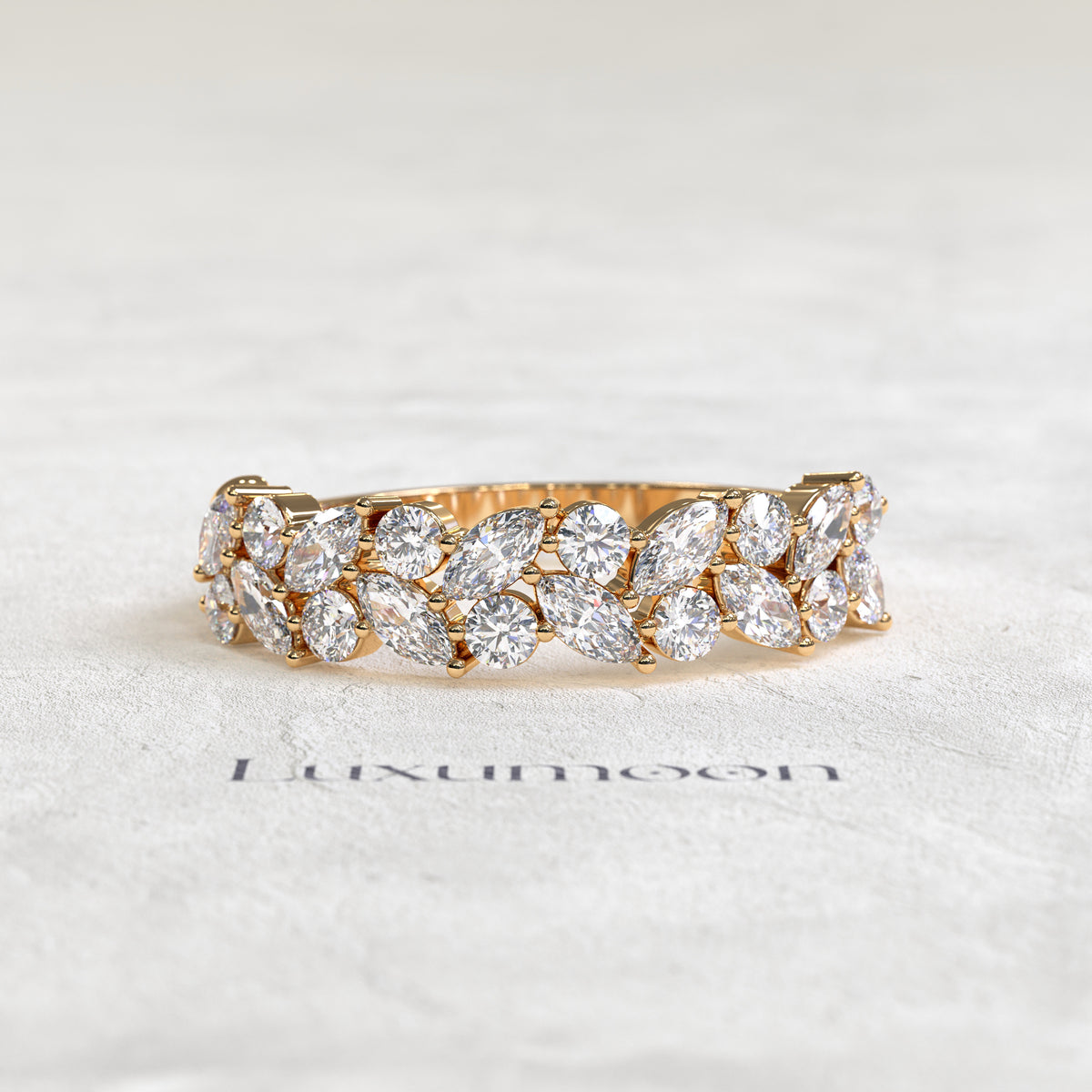 The Rosavyn – Top Bottom Marquise & Round Diamond Band