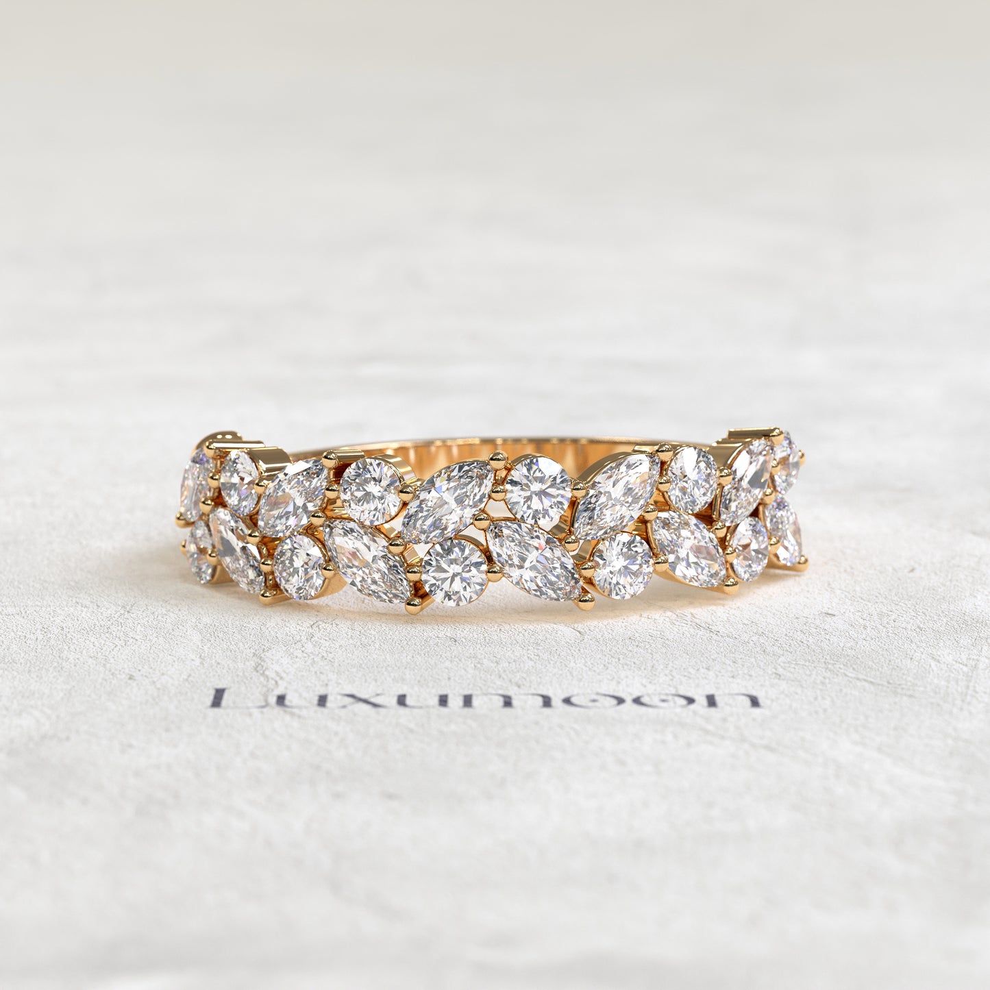 The Rosavyn – Top Bottom Marquise & Round Diamond Band