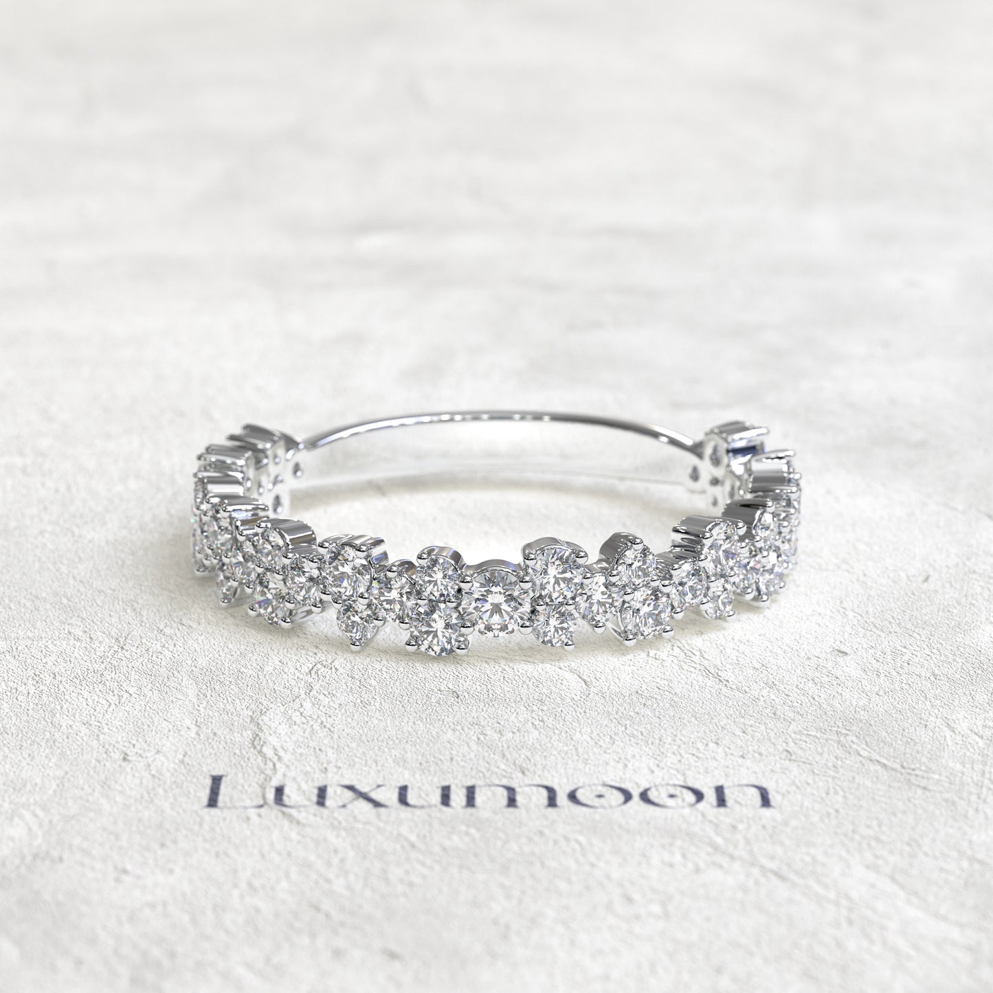 The Zerith – Three Layer Round Diamond 3/4 Band