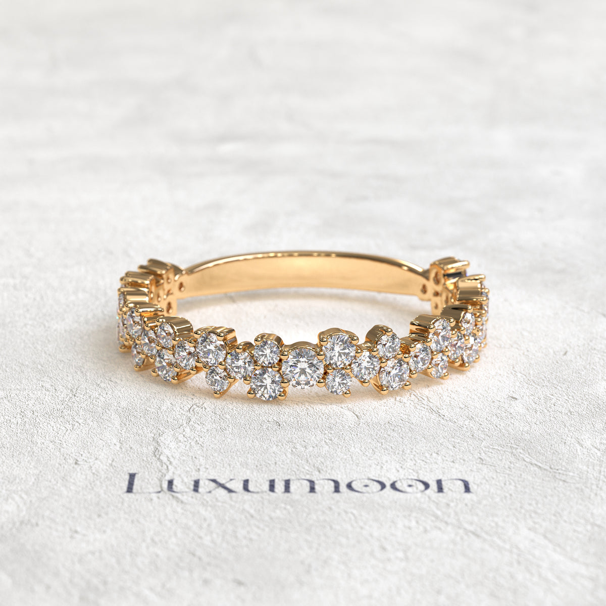 The Zerith – Three Layer Round Diamond 3/4 Band