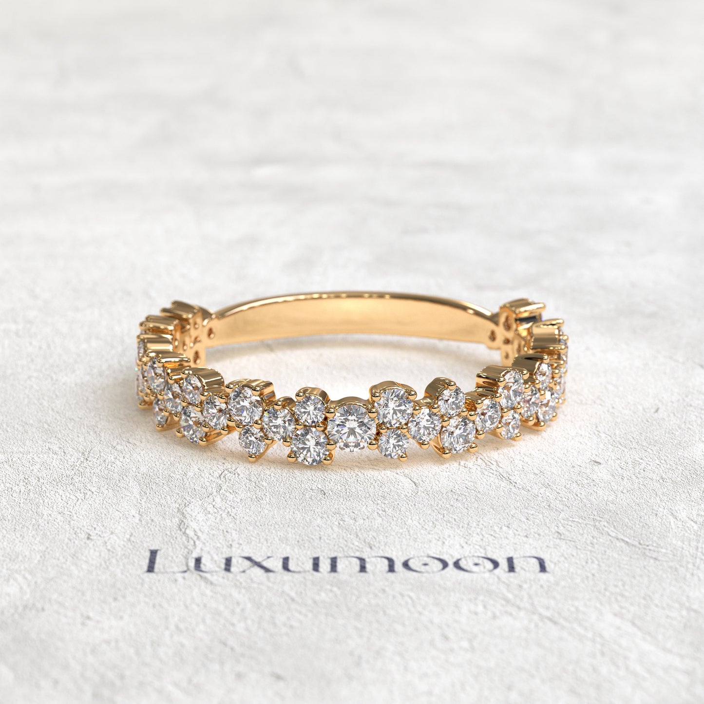 The Zerith – Three Layer Round Diamond 3/4 Band