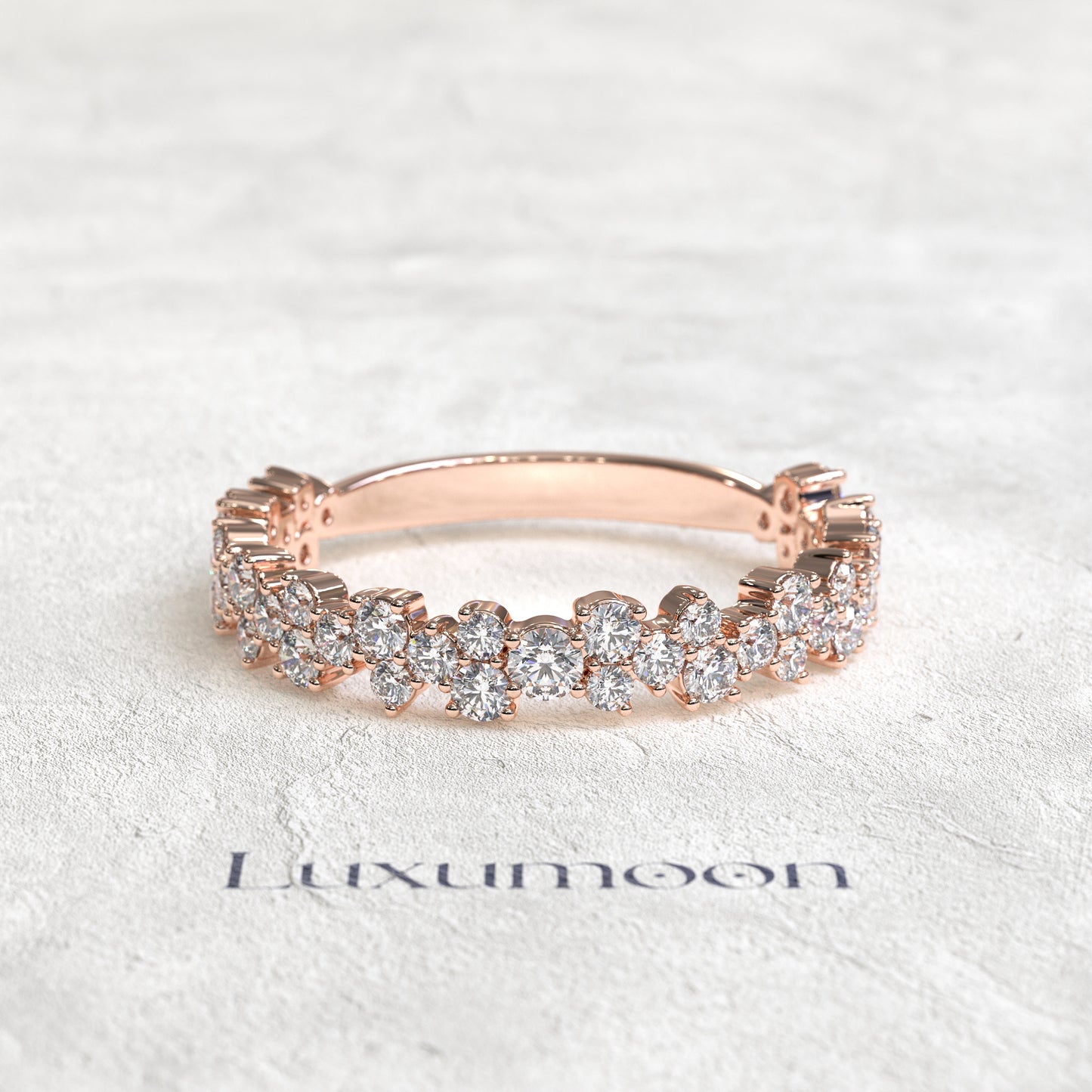 The Zerith – Three Layer Round Diamond 3/4 Band