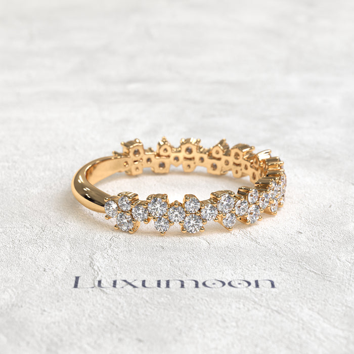 The Zerith – Three Layer Round Diamond 3/4 Band