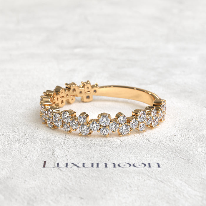 The Zerith – Three Layer Round Diamond 3/4 Band
