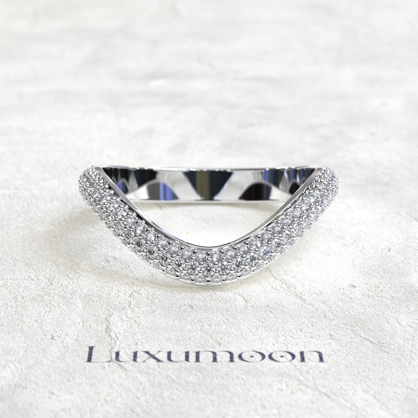 L'Ardenté – Bague courbe multi-diamants ronds