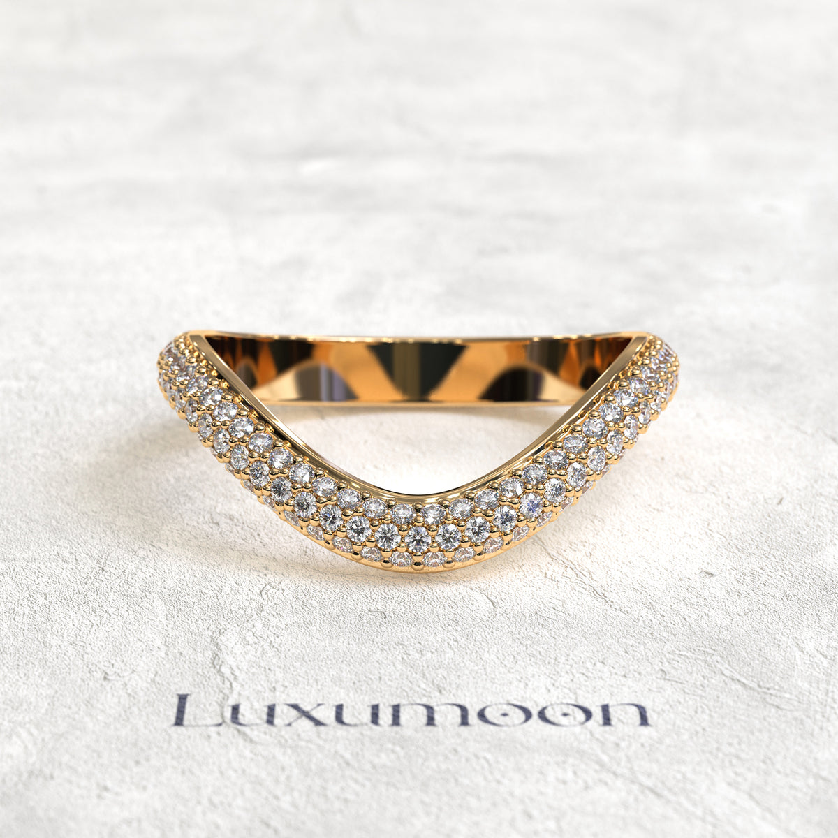 L'Ardenté – Bague courbe multi-diamants ronds