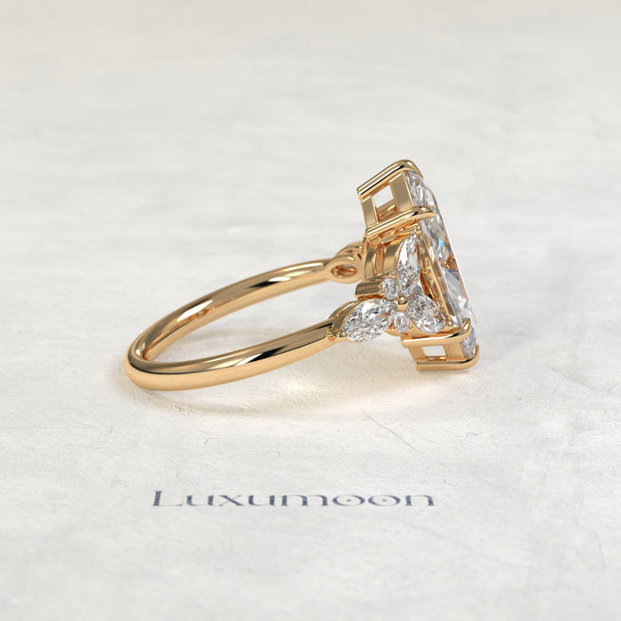 The Lysa – Marquise Cut Lab Grown Diamond Open Petal Marquise Wing Engagement Ring