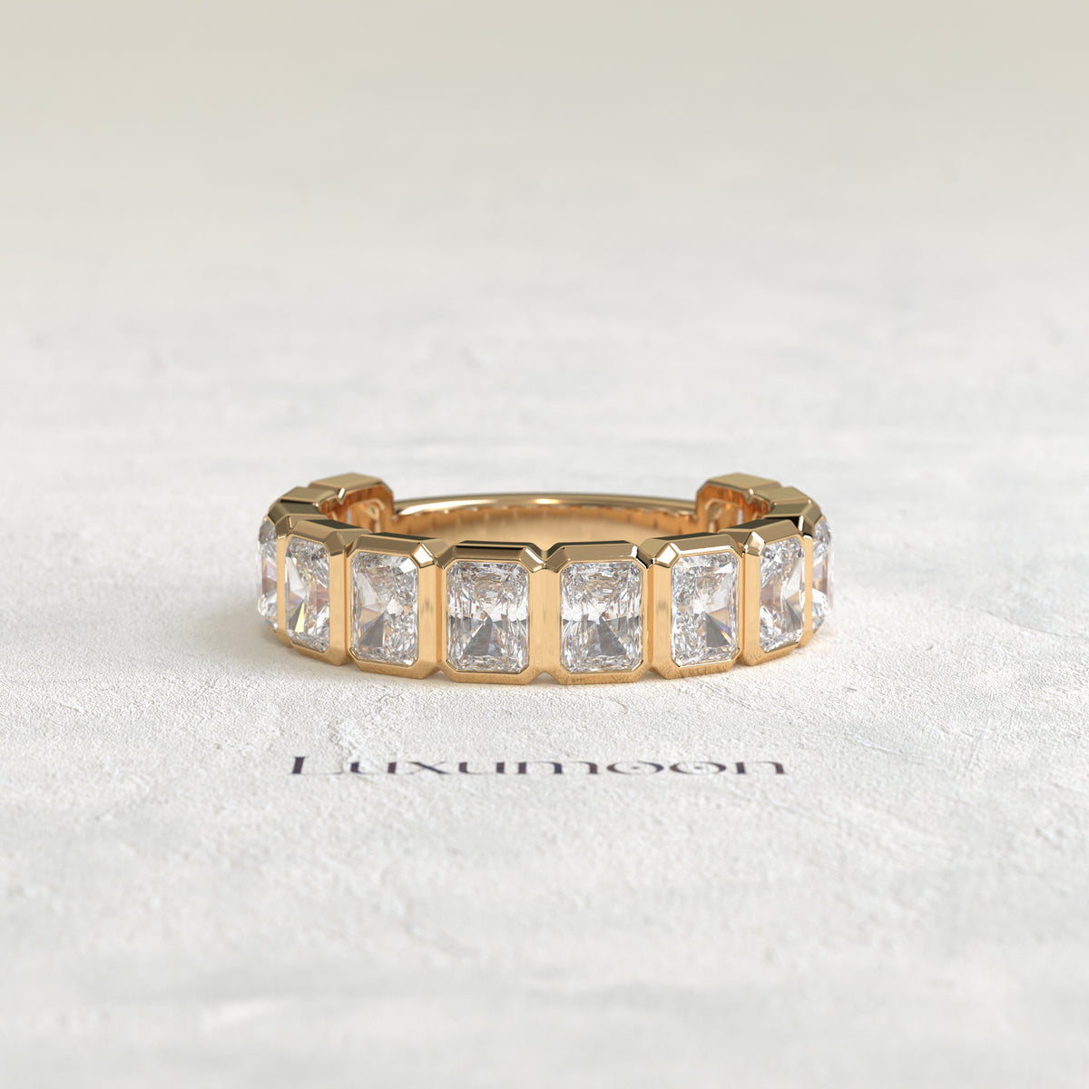 The Felora – Radiant Cut Lab Grown Diamond Bezel Set Eternity Band