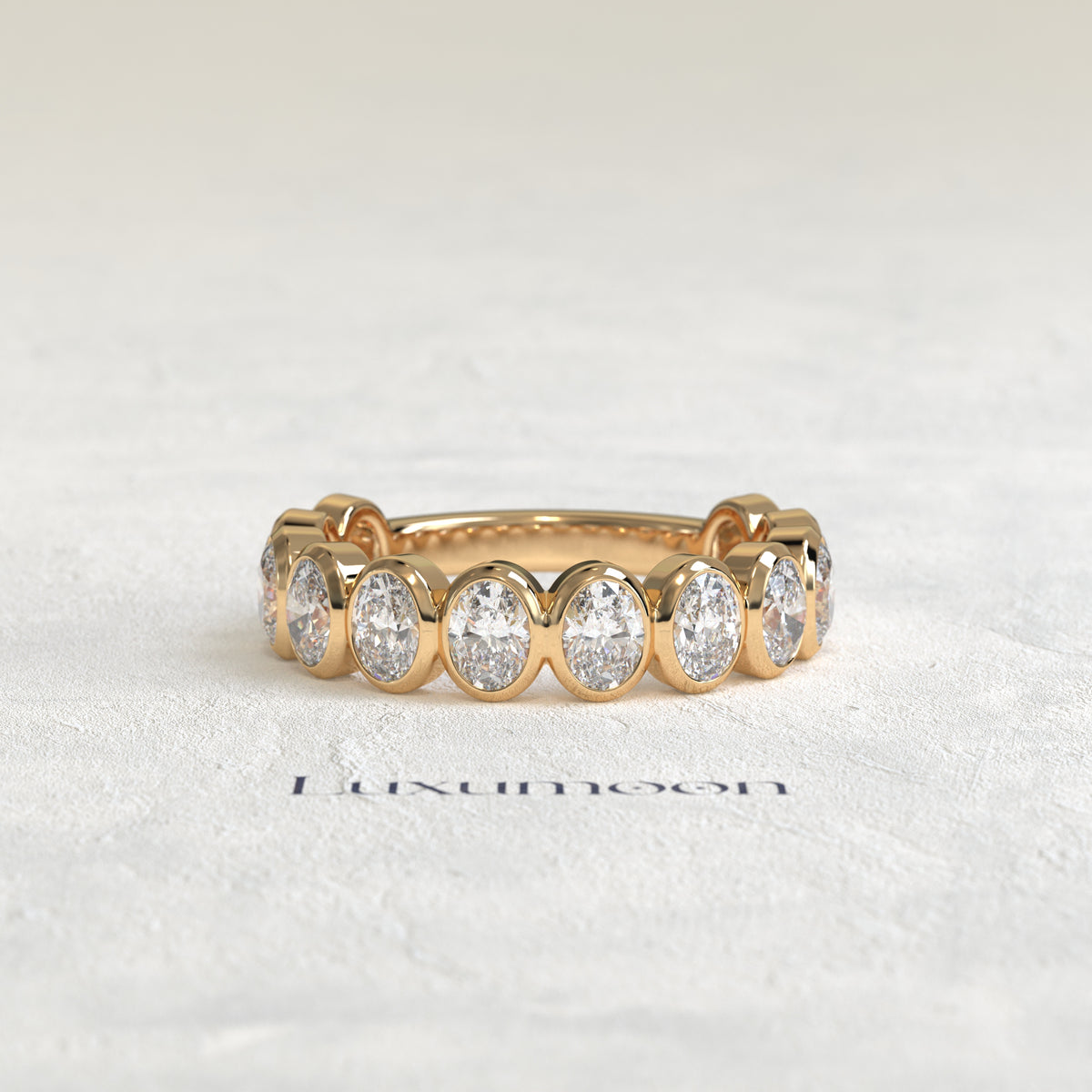 The Alira – Oval Cut Lab Grown Diamond Full Bezel Eternity Band