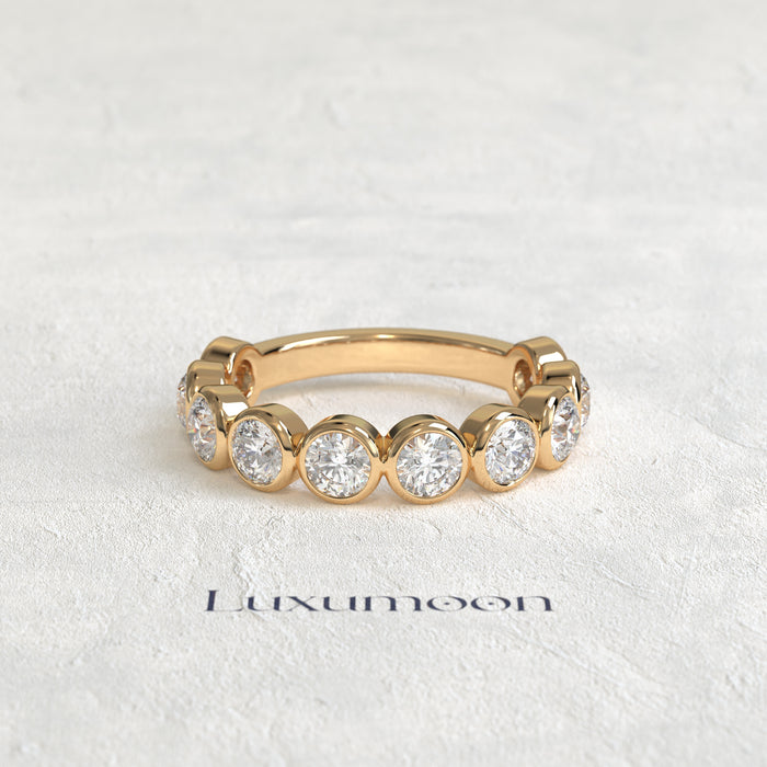 The Liria – Round Brilliant Lab Grown Diamond Full Bezel Eternity Band