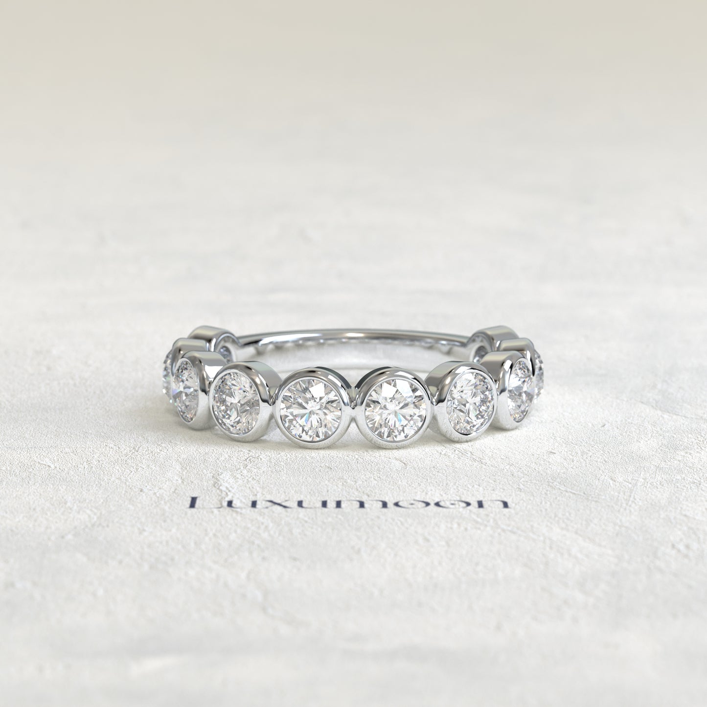 The Liria – Round Brilliant Lab Grown Diamond Full Bezel Eternity Band