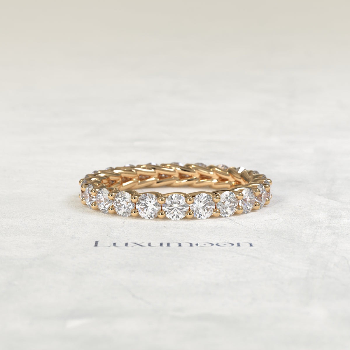 The Urova – Round Brilliant Lab Grown Diamond Shared Prong Full Eternity Band