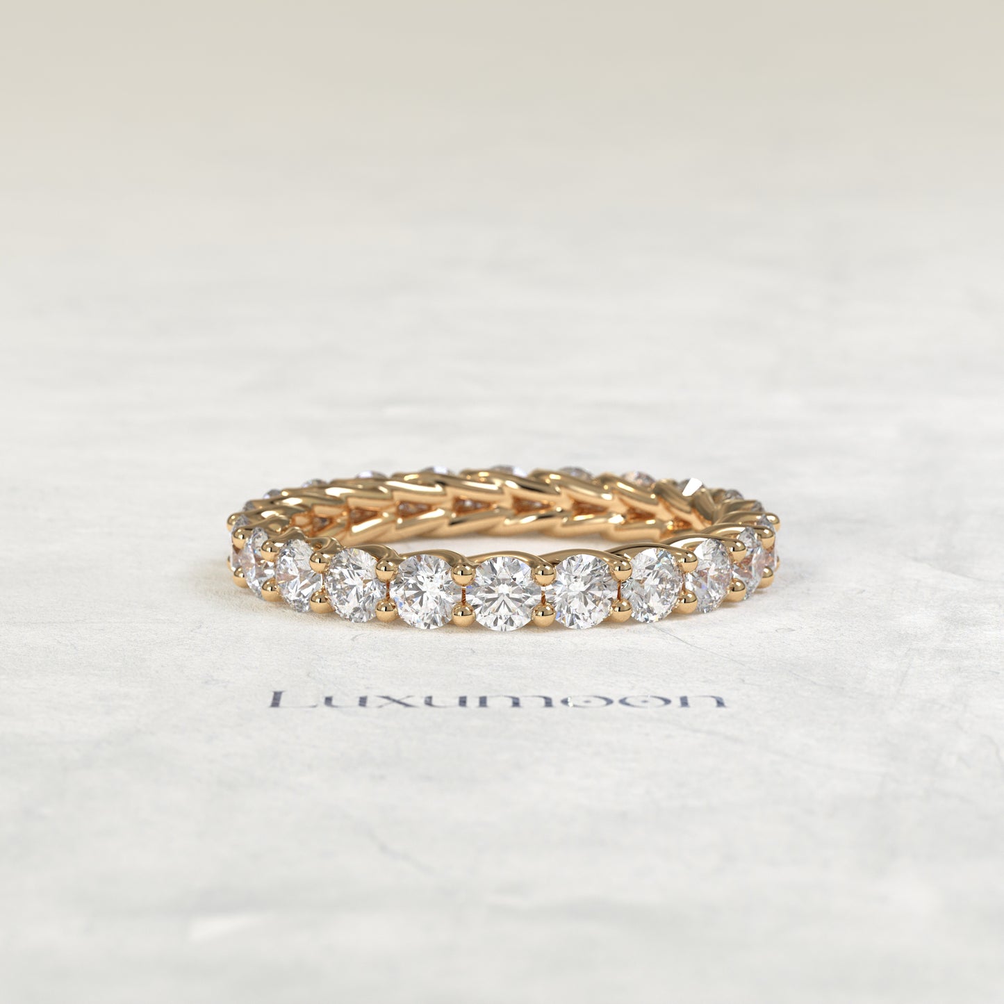 The Urova – Round Brilliant Lab Grown Diamond Shared Prong Full Eternity Band
