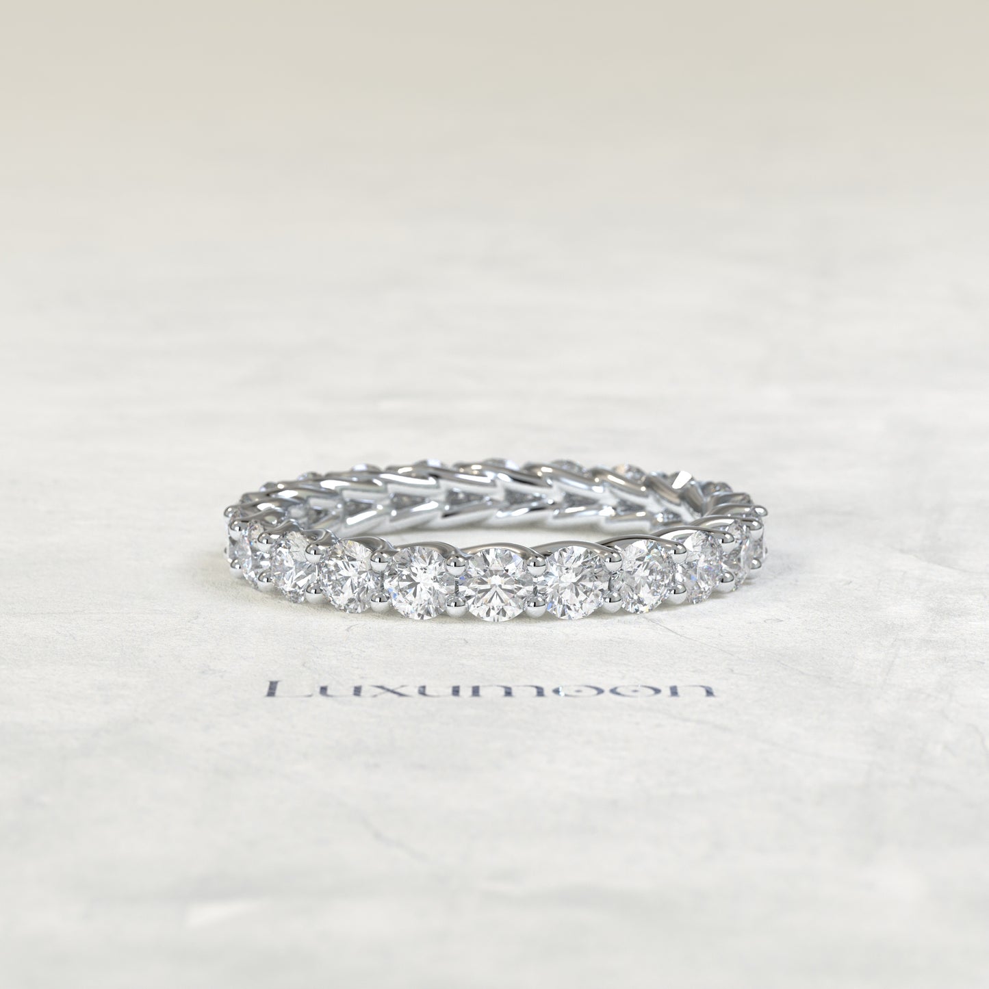 The Urova – Round Brilliant Lab Grown Diamond Shared Prong Full Eternity Band