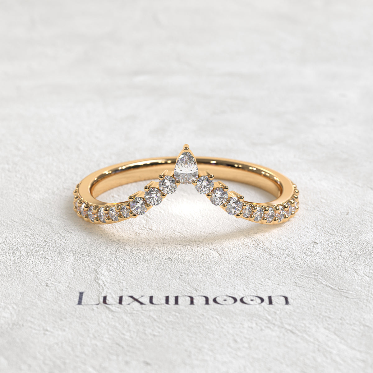 Bague Althéa – Couronne de diamants en forme de poire