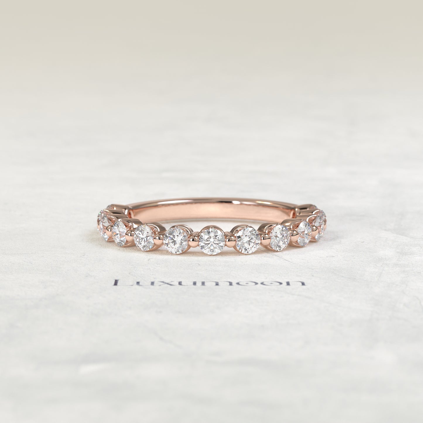 The Caira – Floating Round Lab Grown Diamond Eternity Wedding Ring