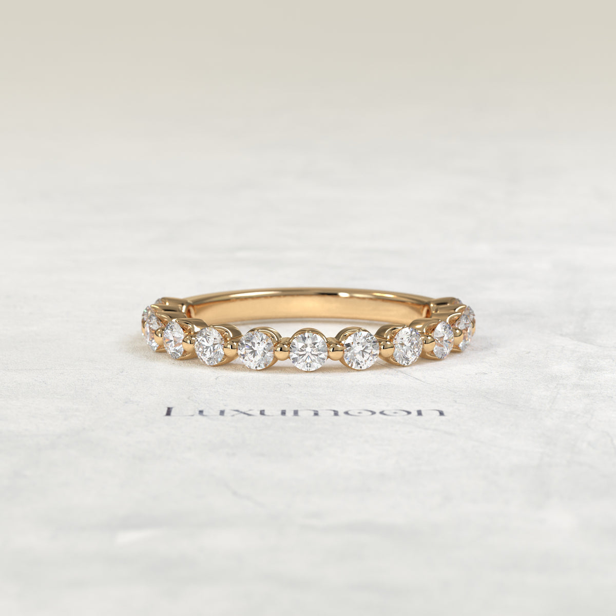 The Caira – Floating Round Lab Grown Diamond Eternity Wedding Ring