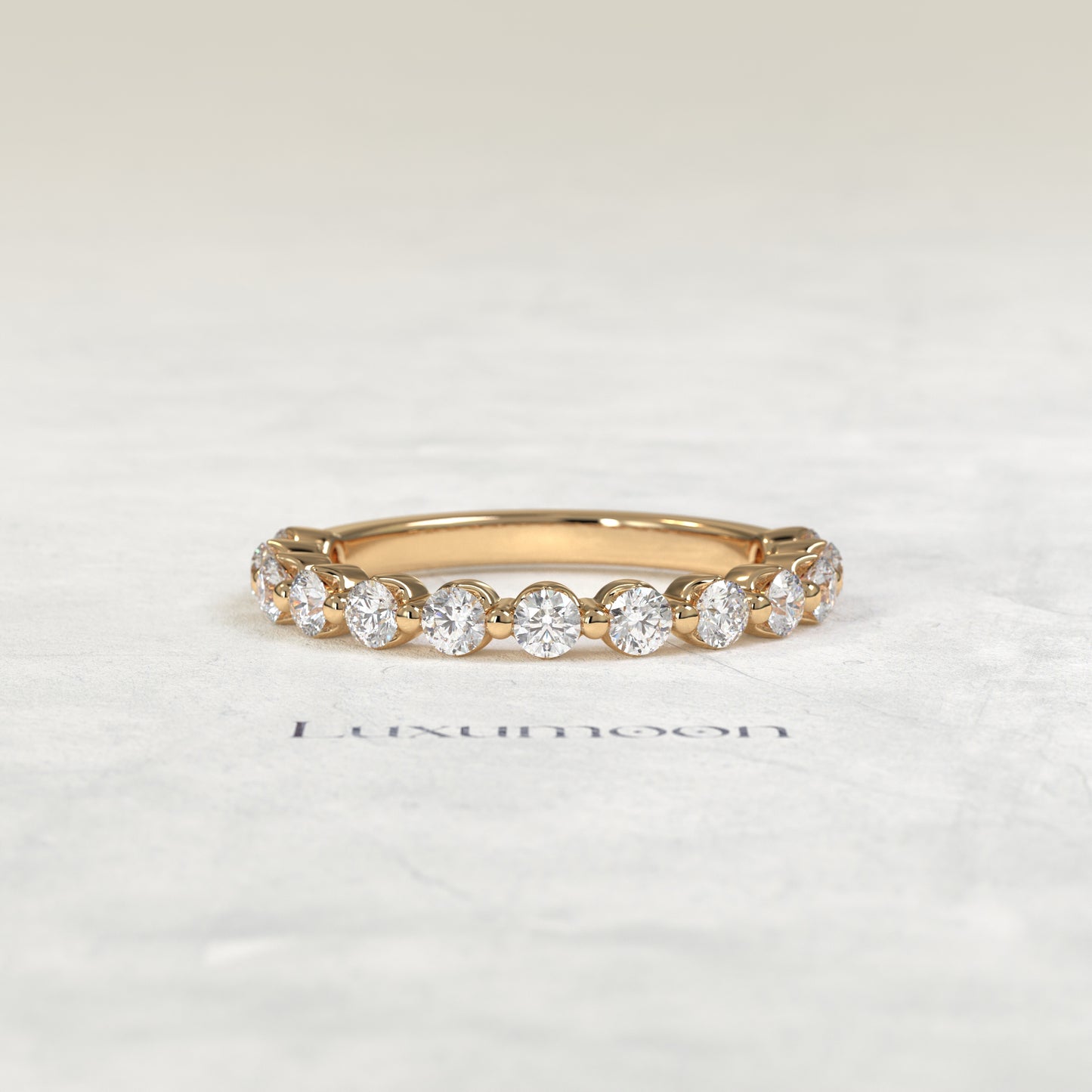 The Caira – Floating Round Lab Grown Diamond Eternity Wedding Ring