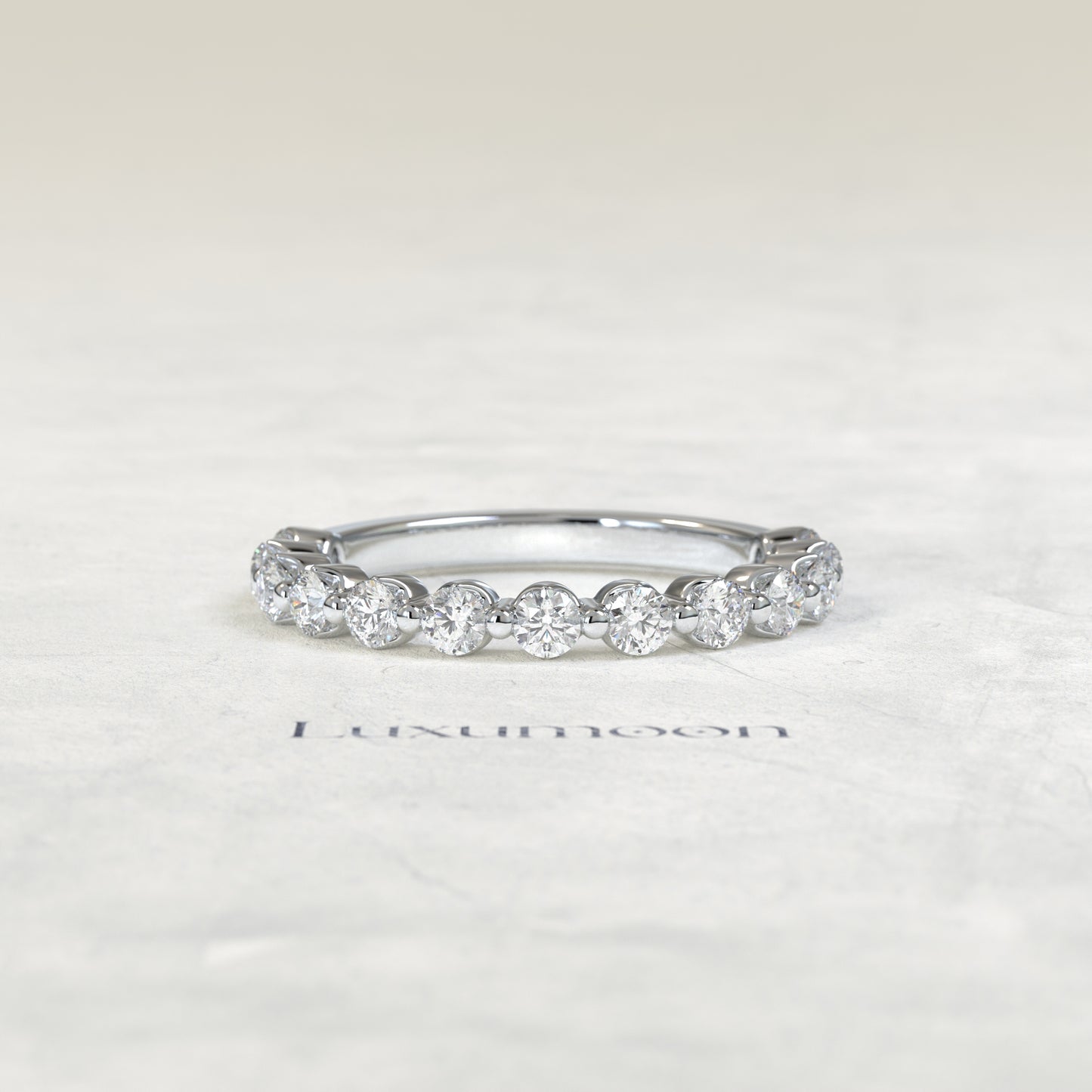 The Caira – Floating Round Lab Grown Diamond Eternity Wedding Ring