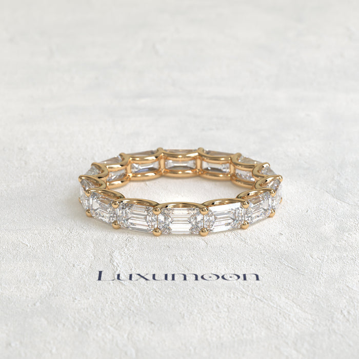 The Glira – Emerald Cut Lab Grown Diamond East-West Eternity Wedding Band