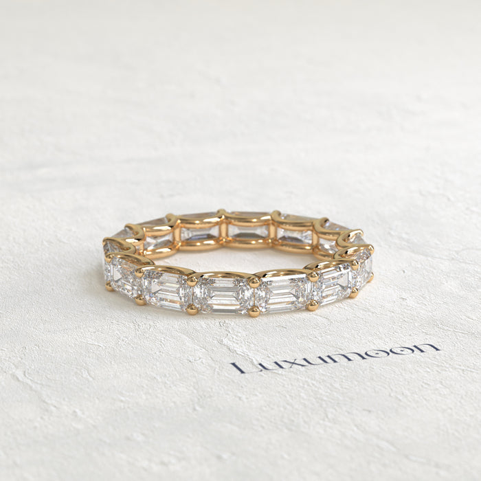 The Glira – Emerald Cut Lab Grown Diamond East-West Eternity Wedding Band