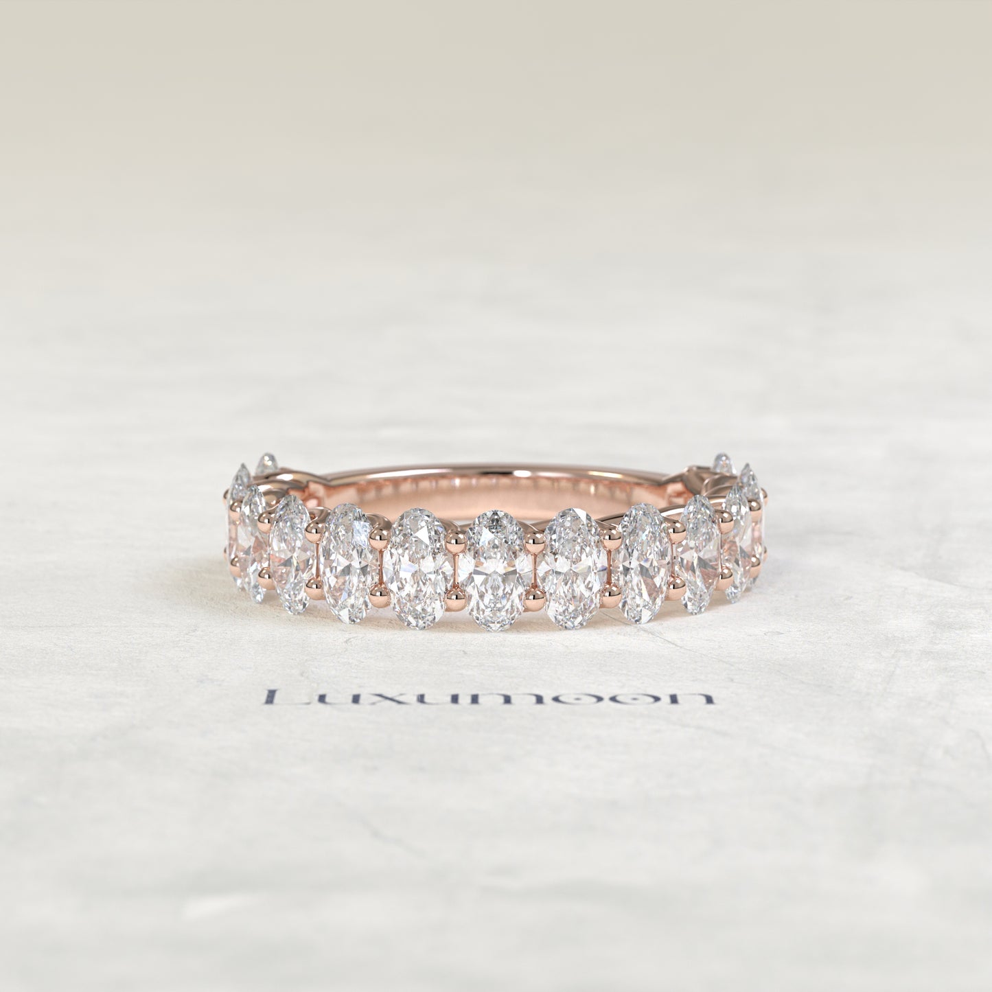 The Avela – Shared Prong Oval Cut Lab Grown Diamond Eternity Band