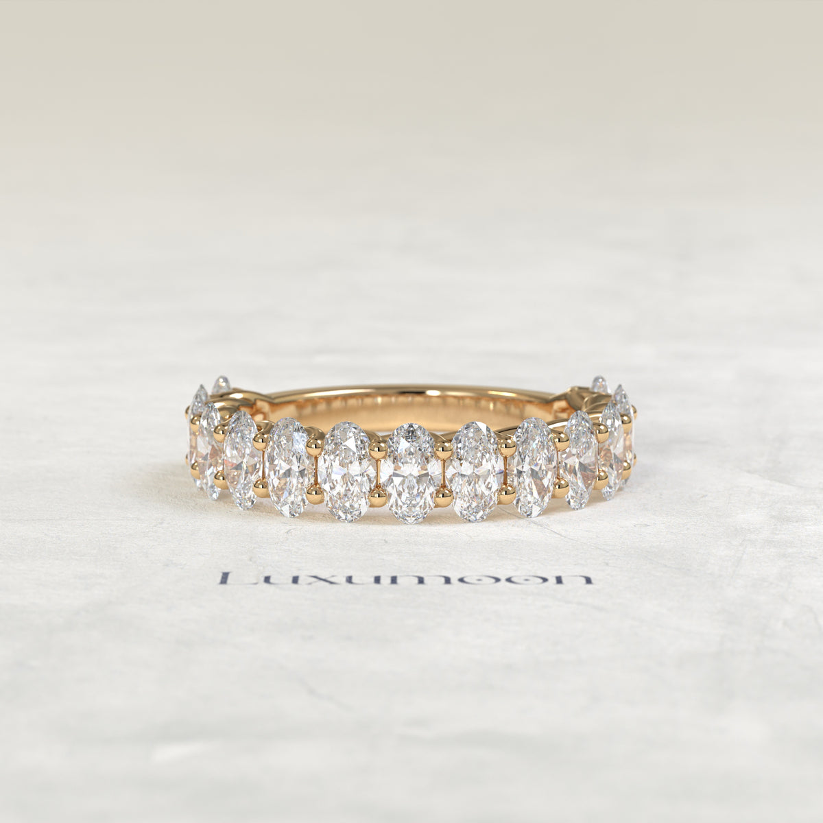 The Avela – Shared Prong Oval Cut Lab Grown Diamond Eternity Band