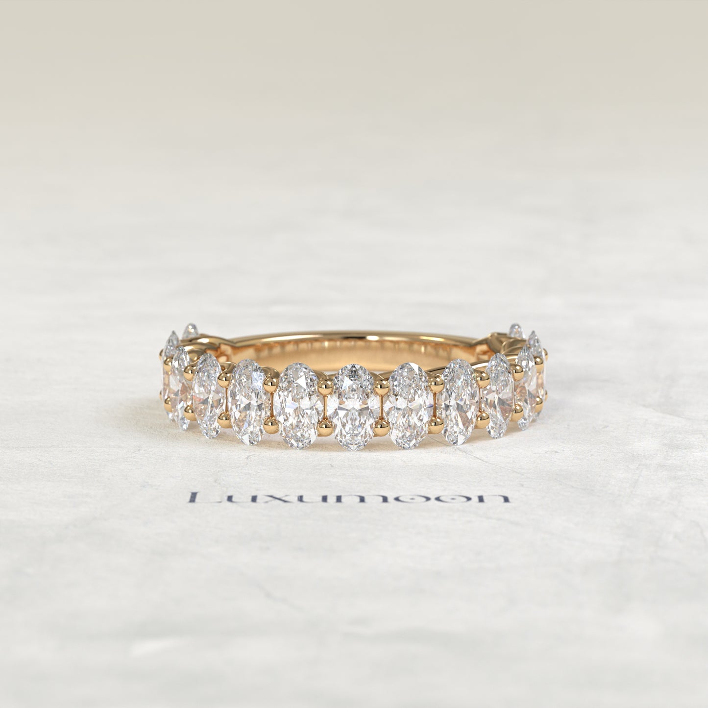 The Avela – Shared Prong Oval Cut Lab Grown Diamond Eternity Band