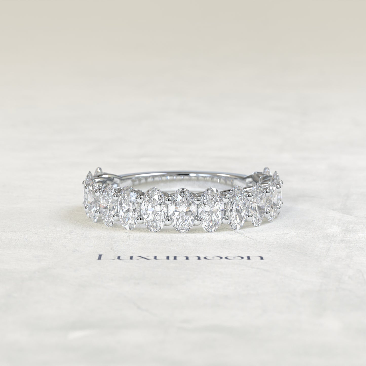 The Avela – Shared Prong Oval Cut Lab Grown Diamond Eternity Band