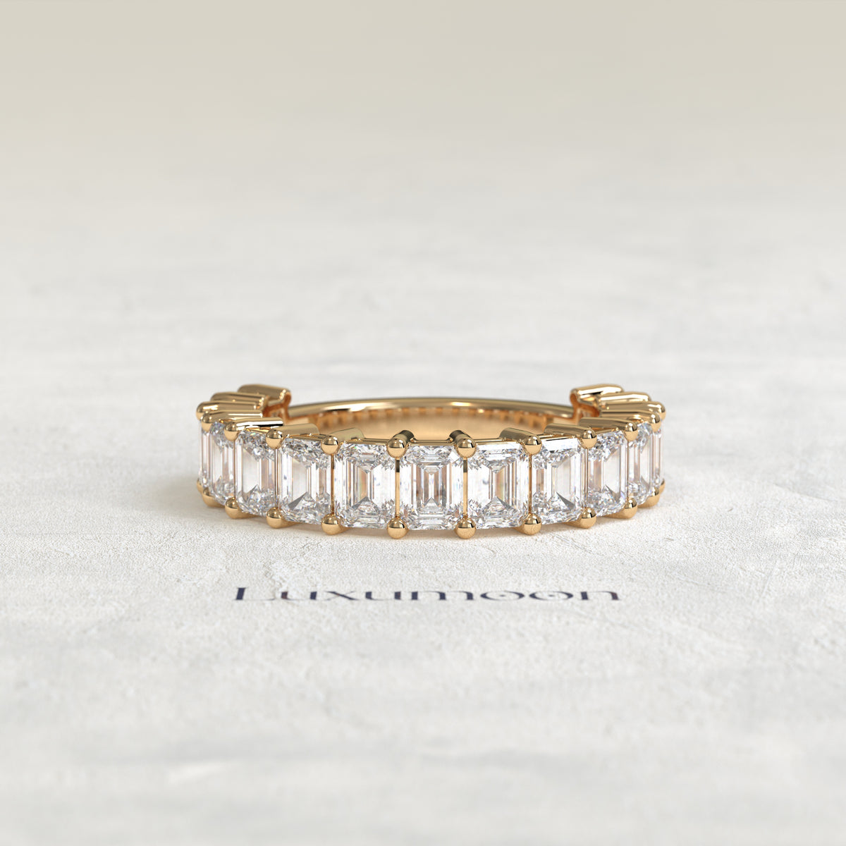 The Tova – Emerald Cut Lab Grown Diamond Eternity Wedding Band