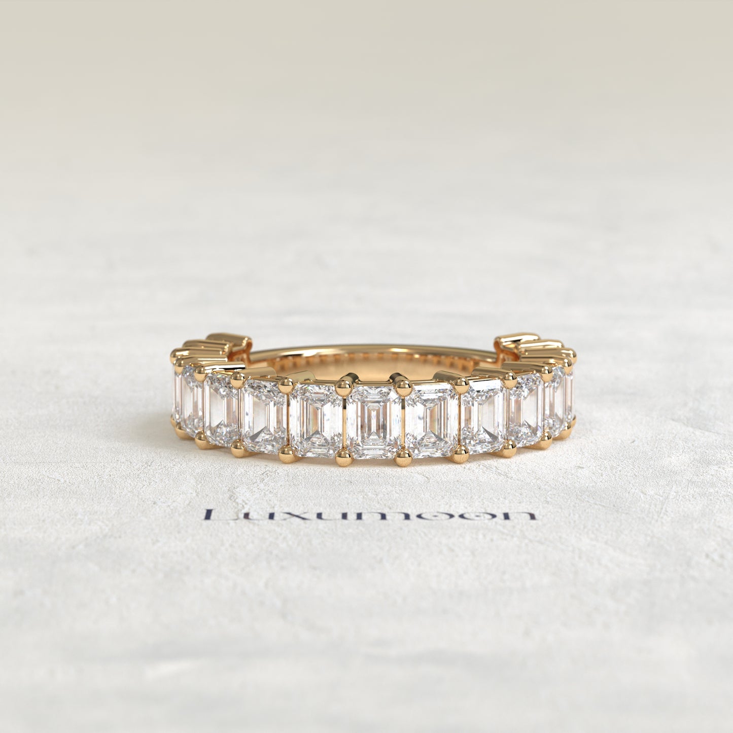 The Tova – Emerald Cut Lab Grown Diamond Eternity Wedding Band