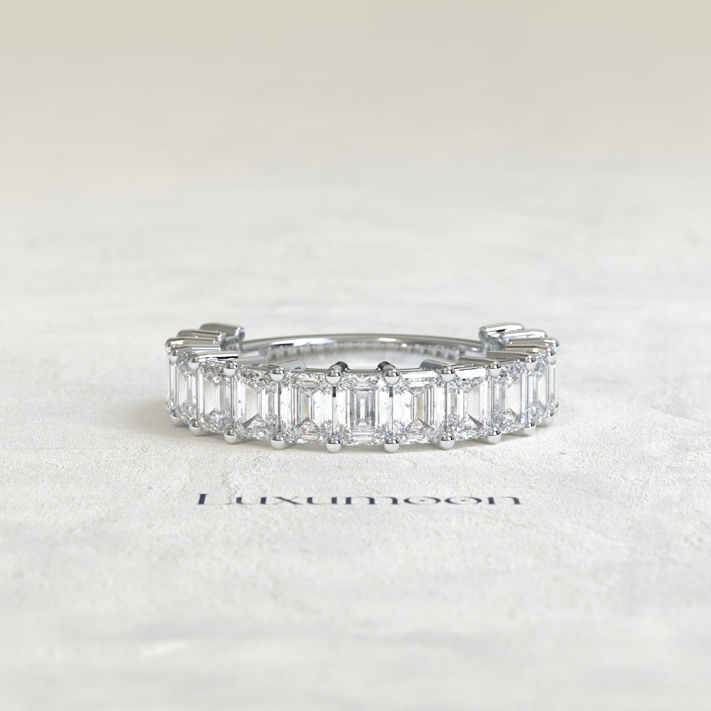 The Tova – Emerald Cut Lab Grown Diamond Eternity Wedding Band