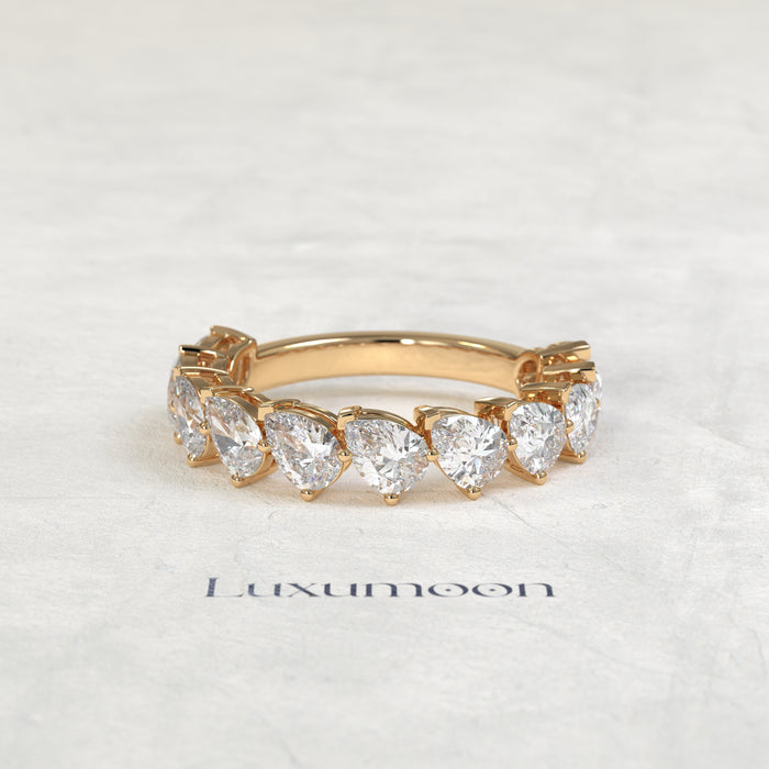 The Elova – Tilted Pear Shaped Lab Grown Diamond Eternity Wedding Ring